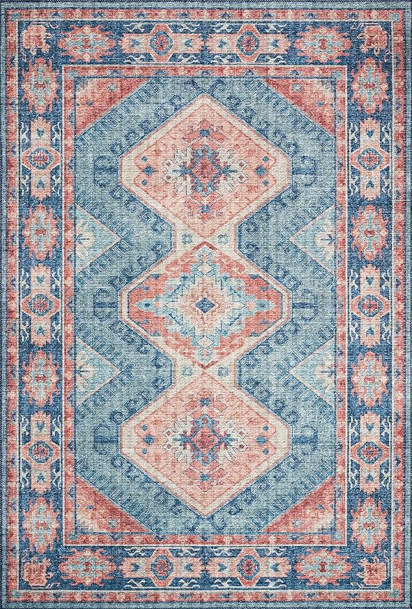 Loloi II Skye Collection SKY-03 Turquoise/Terracotta 2'-3" x 3'-9" Accent Rug